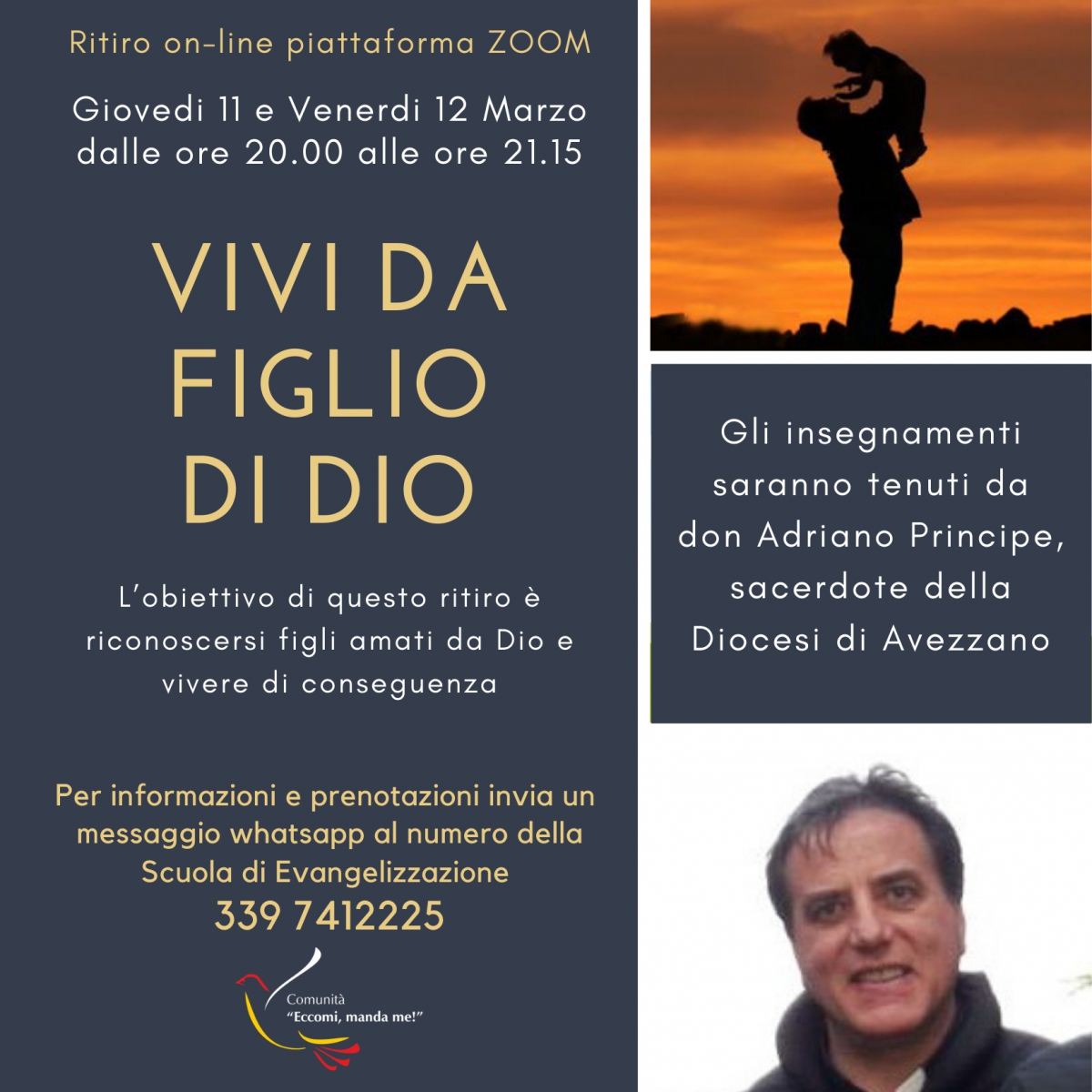 Ritiro online "Vivi da figlio di Dio"