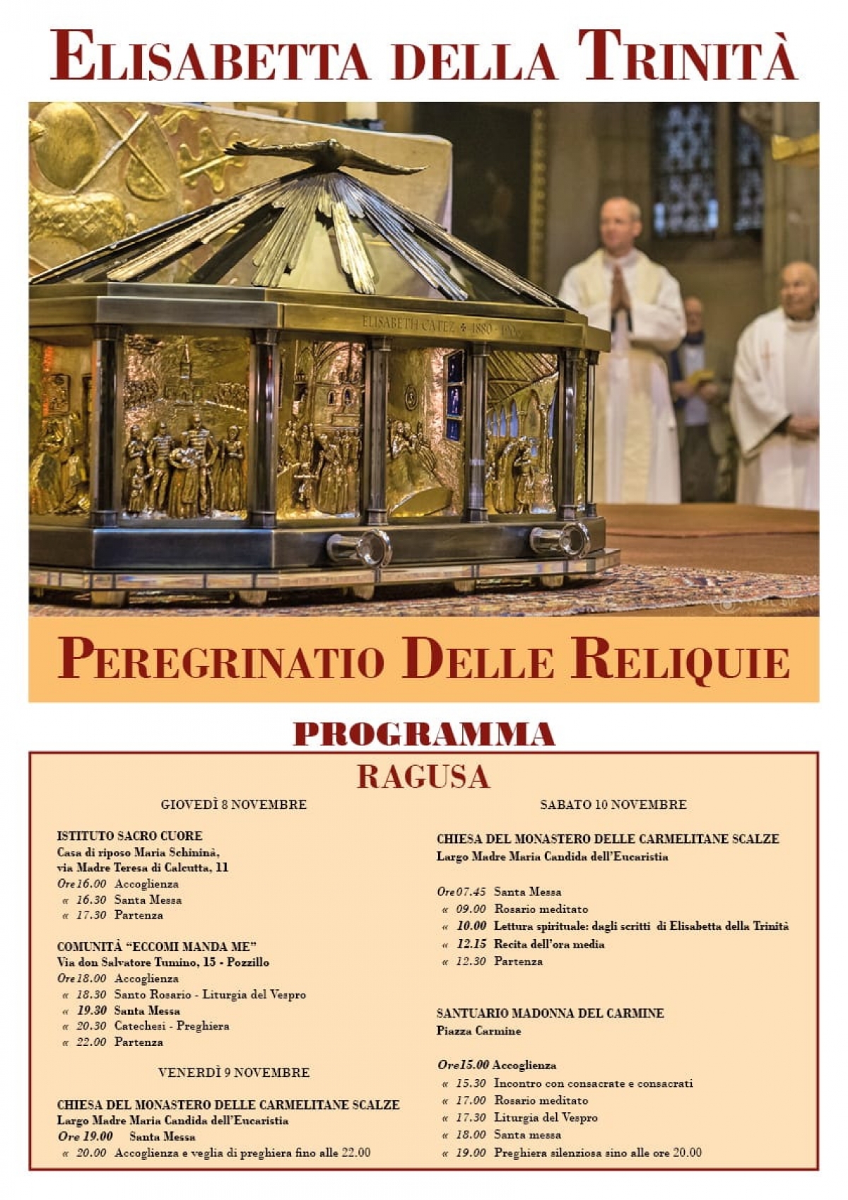 "Peregrinatio" delle reliquie di Santa Elisabetta della Trinit&agrave;